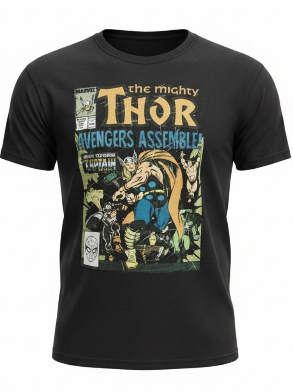 Marvel Men’s Thor Comic Book Cover Graphic Tee T-Shirt- Size Extra Large (XLG)